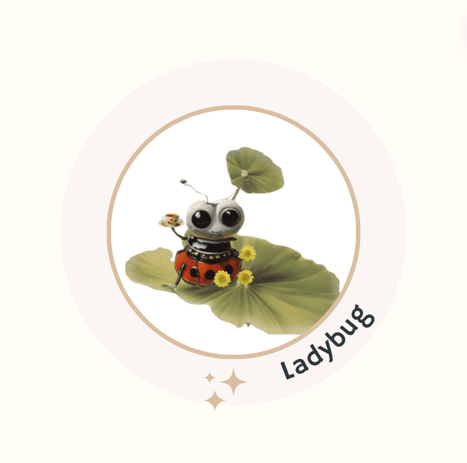 A picture of a ladybug sitting on a leaf.