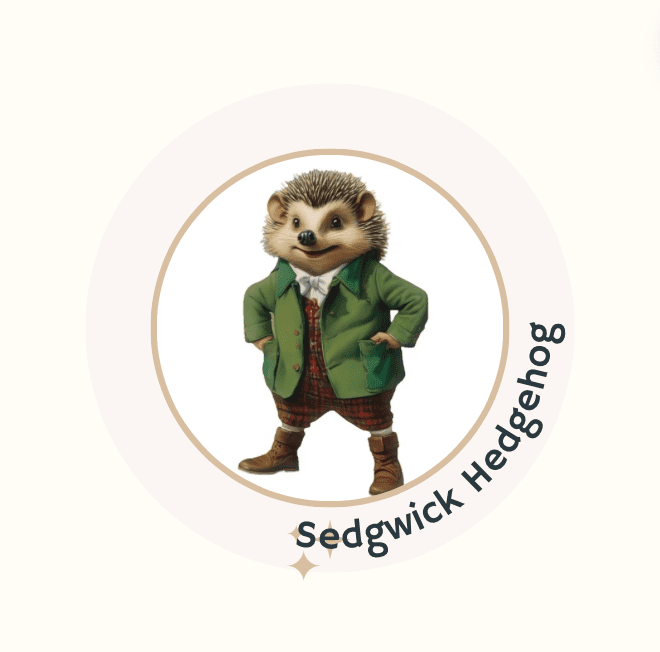 A picture of the character sedgwick hedgehog.